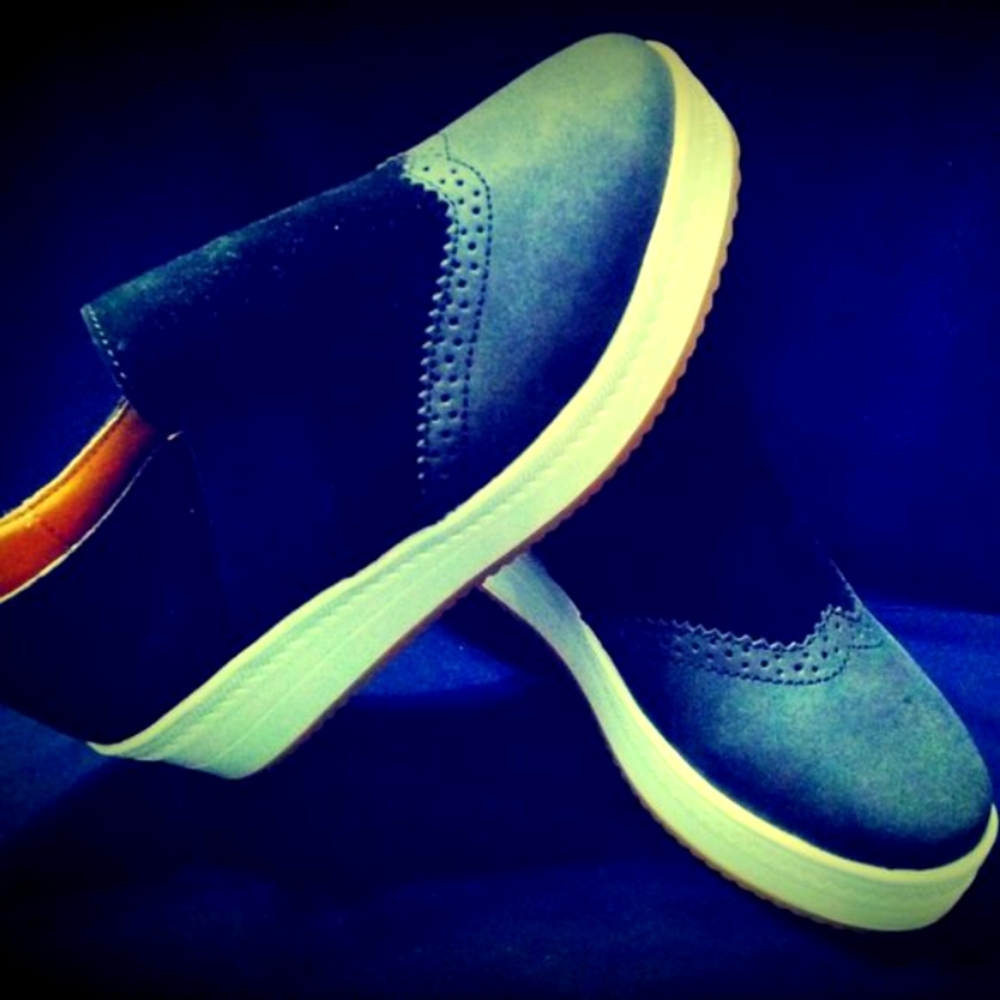 💥WINGTIP - Unbranded Partial Suede Comfortable Sponge Sole Wingtip Size 8 Shoes